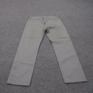 Levis Jeans Adult 36 X 32 Gray Denim 501 Straight Leg Casual Shrink Fit Mens